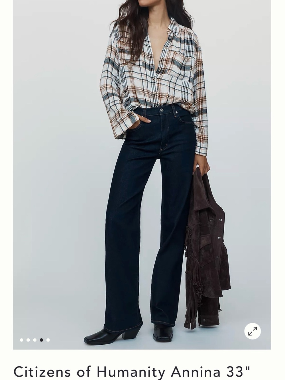 Citizens Of Humanity Dark Indigo High-Rise Wide-Leg Jeans